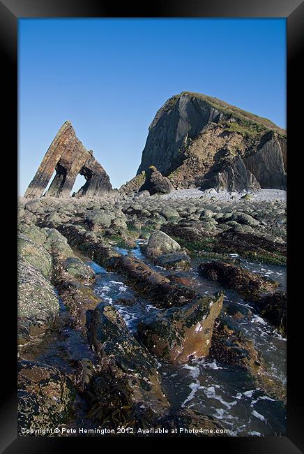 Blackchurch Rock - N Devon Framed Print by Pete Hemington