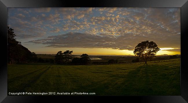 Sunset over Llyn Peninsular Framed Print by Pete Hemington
