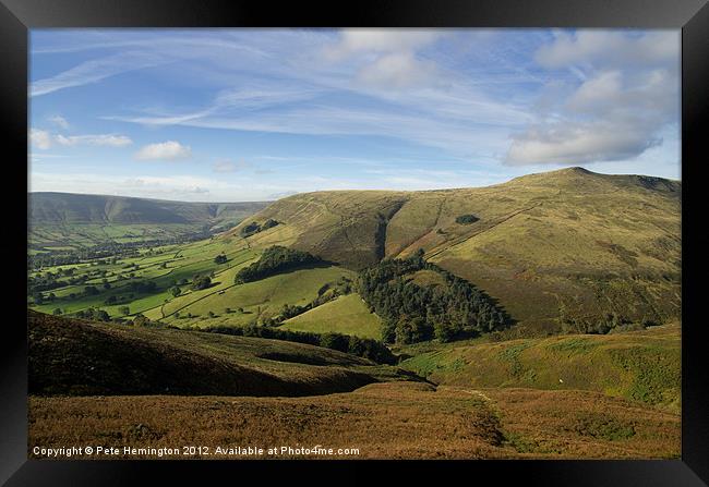 Edale and Grindslow Knoll Framed Print by Pete Hemington