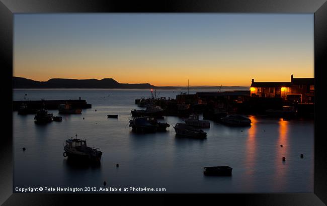 Dawn at Lyme Regis Framed Print by Pete Hemington
