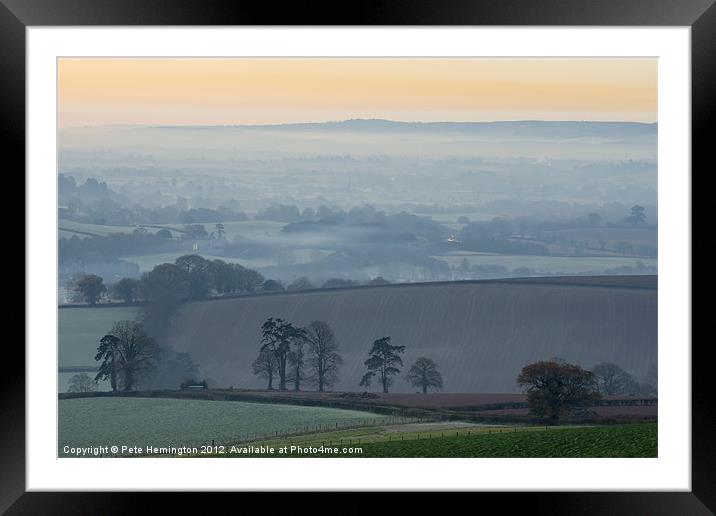 Misty morning view Framed Mounted Print by Pete Hemington