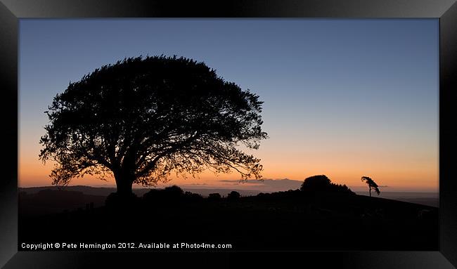 Raddon hilltop at dawn Framed Print by Pete Hemington