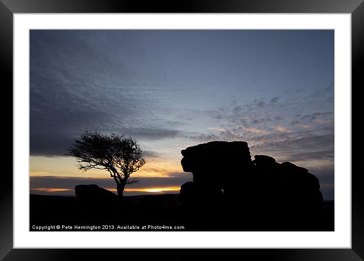 Sunset at Holwell Tor Framed Mounted Print by Pete Hemington