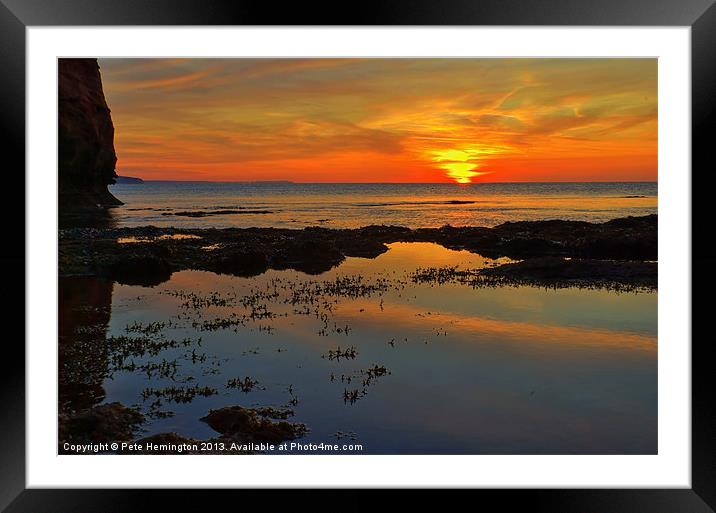 Sunrise at Ladram bay Framed Mounted Print by Pete Hemington