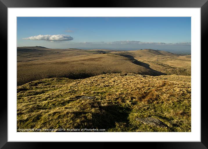 Dartmoor view from Steeperton Tor Framed Mounted Print by Pete Hemington