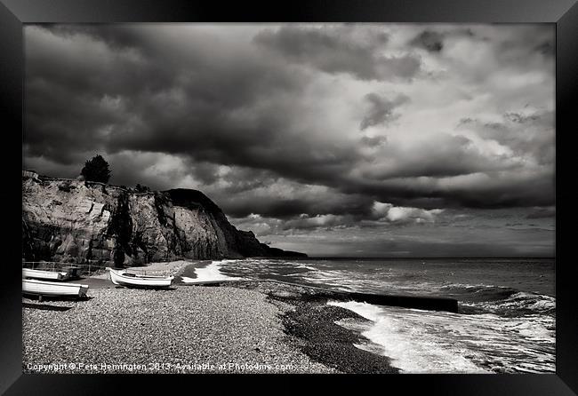 Sidmouth looking East Framed Print by Pete Hemington