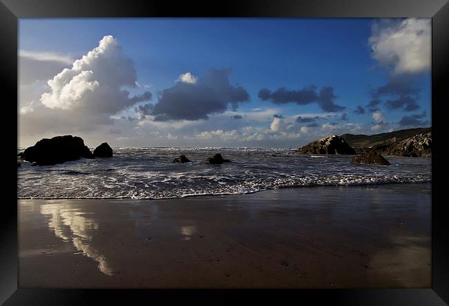 Barricane Beach in North Devon Framed Print by Pete Hemington