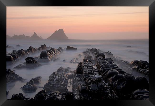 After dark at Hartland Framed Print by Pete Hemington