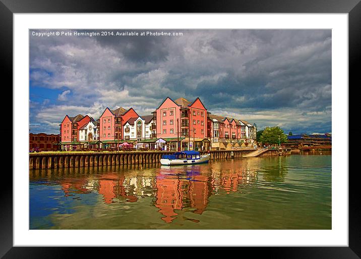  The Waterfront in Exeter Framed Mounted Print by Pete Hemington