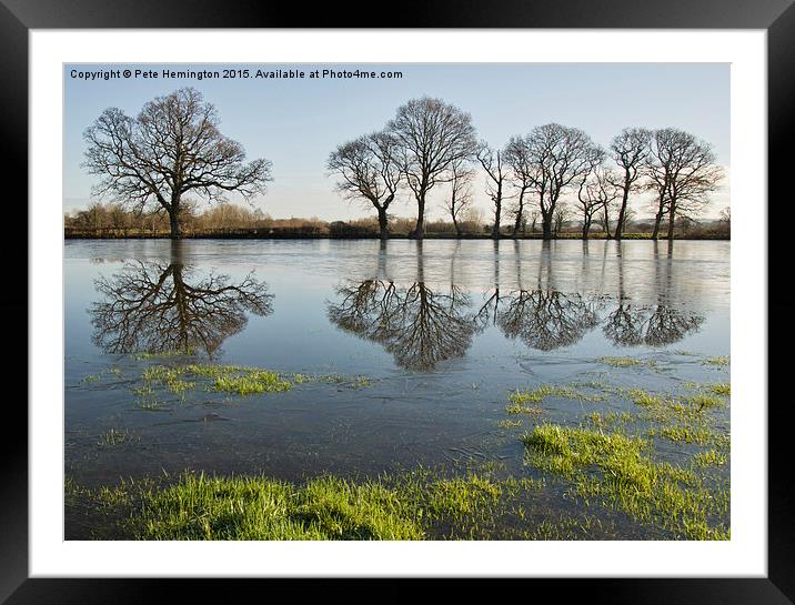  Reflections in flood water Framed Mounted Print by Pete Hemington