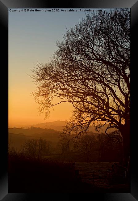 Raddon Hill at sunset Framed Print by Pete Hemington