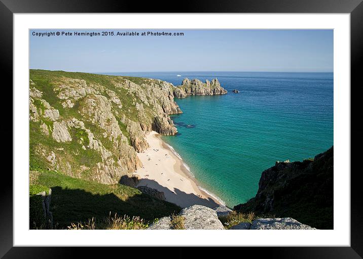  Portcurno in West Cornwall Framed Mounted Print by Pete Hemington