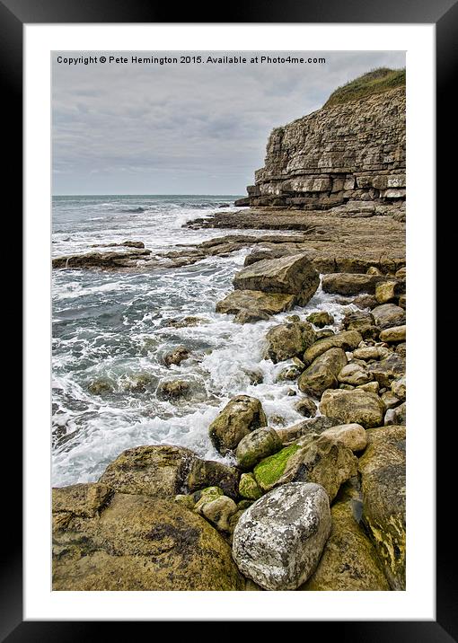  Winspit Cove in Dorset Framed Mounted Print by Pete Hemington