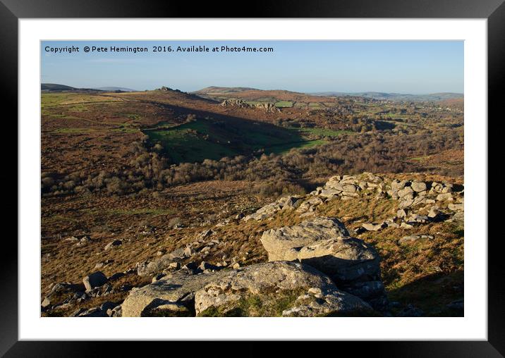 Hound Tor and Greator Rocks Framed Mounted Print by Pete Hemington