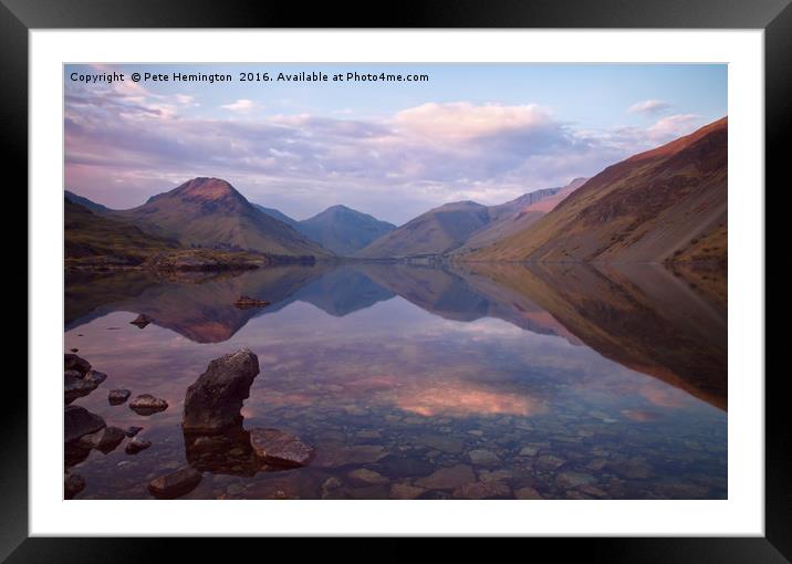 Twilight at Wastwater in Cumbria Framed Mounted Print by Pete Hemington