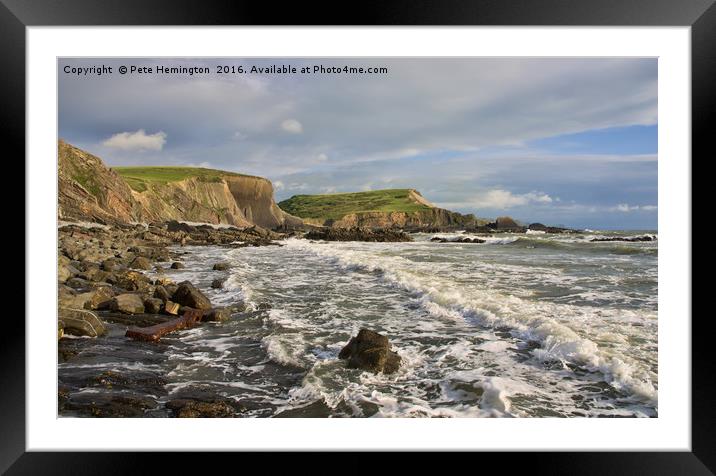Blegberry Beach In North Devon Framed Mounted Print by Pete Hemington