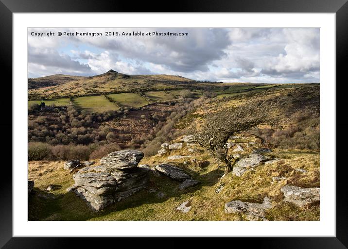 Sharp Tor from Bench Tor Framed Mounted Print by Pete Hemington