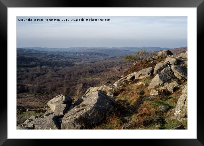 Becka brook vale from Holwell Tor Framed Mounted Print by Pete Hemington
