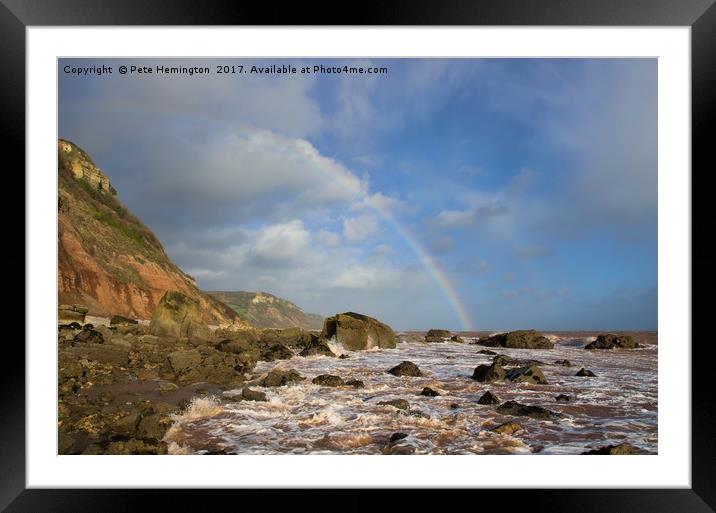 Rainbow over Dunscombe Cliff Framed Mounted Print by Pete Hemington