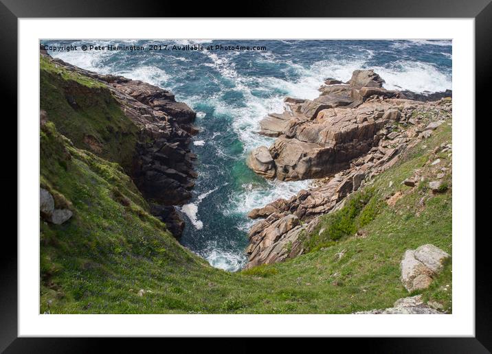 Looking down on the Cornish coast Framed Mounted Print by Pete Hemington