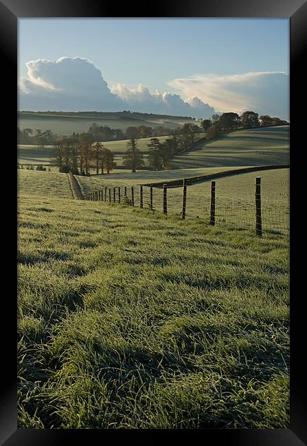 Frosted fields in Mid Devon Framed Print by Pete Hemington