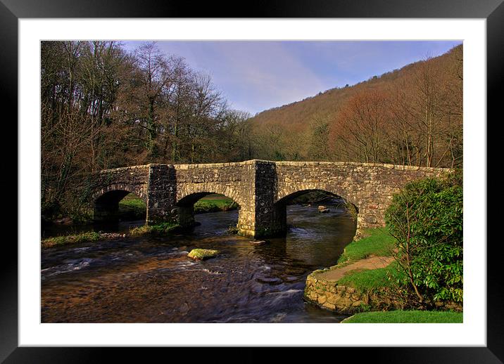 Fingle bridge - Dartmoor Framed Mounted Print by Pete Hemington