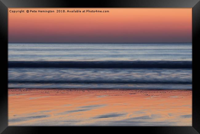Sunset at Woolacombe Framed Print by Pete Hemington