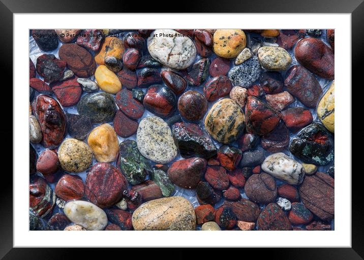 Pebbles at Kynance Cove Framed Mounted Print by Pete Hemington