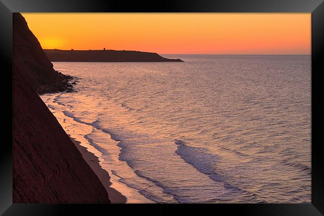 Sunrise over cliffs at Exmouth Framed Print by Pete Hemington