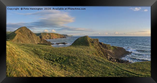 North Devon coast from Hartland Framed Print by Pete Hemington