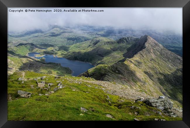 Y Lliwedd from Snowdon Framed Print by Pete Hemington