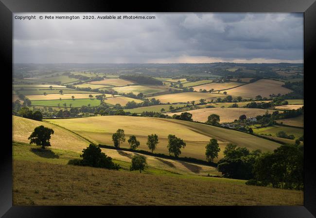 View from Raddon Hill Framed Print by Pete Hemington