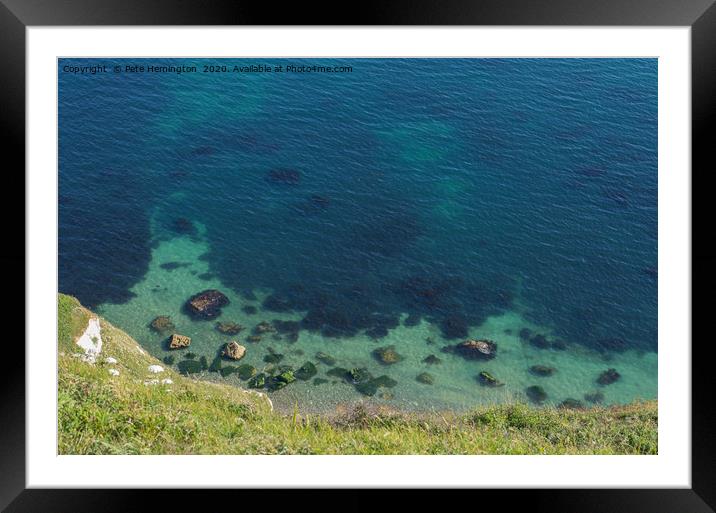 The Azure Sea Framed Mounted Print by Pete Hemington
