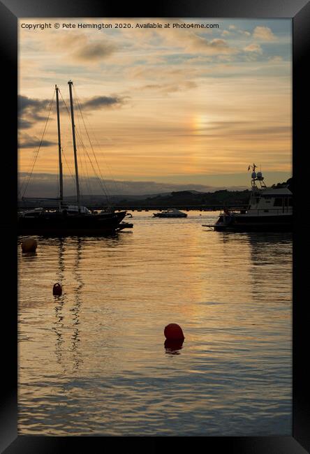 Sunset over theTeign Estuary Framed Print by Pete Hemington