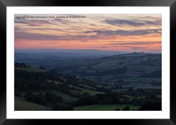 Sunset over the Exe valley Framed Mounted Print by Pete Hemington