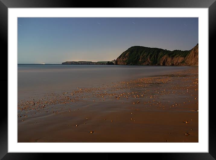 SIdmouth in Moonlight Framed Mounted Print by Pete Hemington