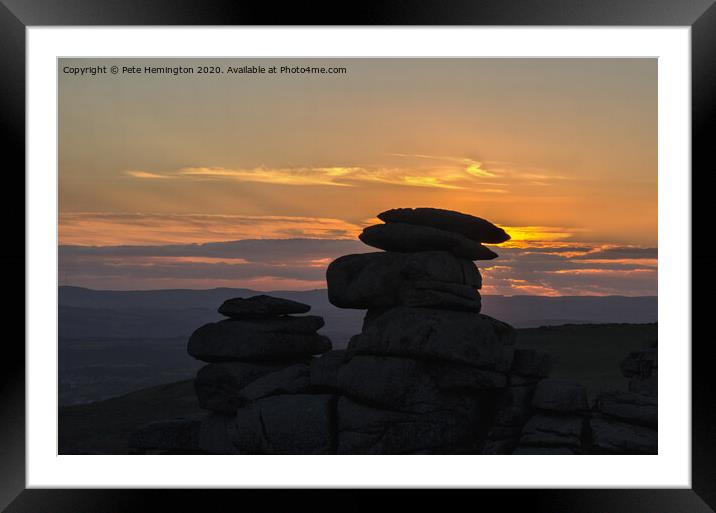 Staple Tors on Dartmoor Framed Mounted Print by Pete Hemington