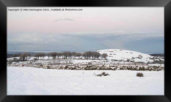 Snow on Dartmoor Framed Print by Pete Hemington