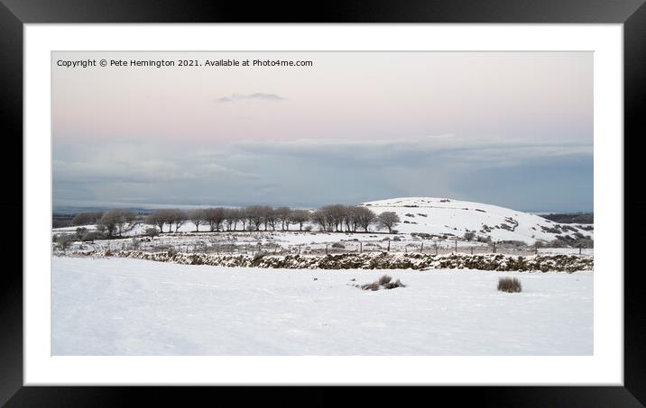 Snow on Dartmoor Framed Mounted Print by Pete Hemington