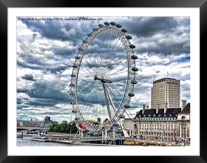 London Eye A Majestic Spin Framed Mounted Print by Graham Taylor