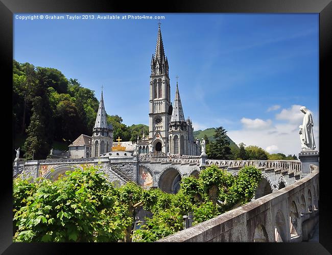 The Majestic Rosary Basilica of Lourdes Framed Print by Graham Taylor