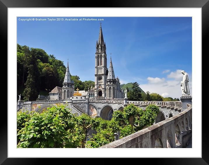 The Majestic Rosary Basilica of Lourdes Framed Mounted Print by Graham Taylor