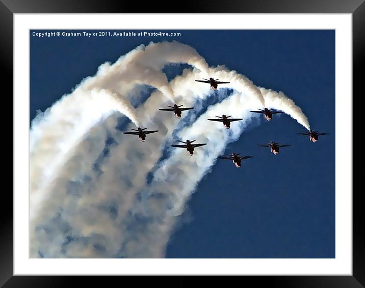 Red Arrows in Jeddah 02 Framed Mounted Print by Graham Taylor