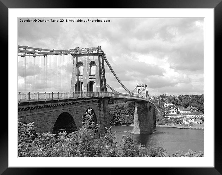 Menai Suspension Bridge Framed Mounted Print by Graham Taylor