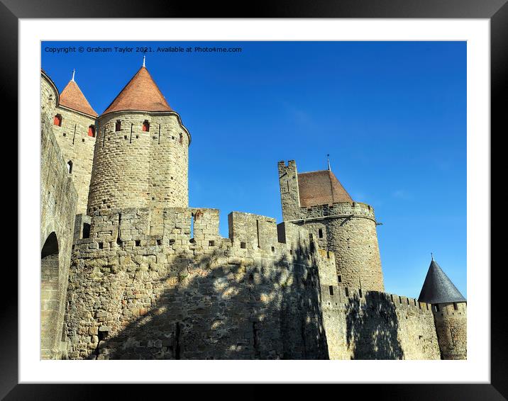 Majestic Turrets of Carcassonne Castle Framed Mounted Print by Graham Taylor