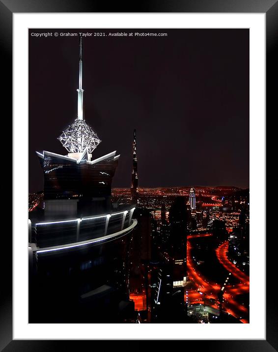Majestic Dubai Skyline Framed Mounted Print by Graham Taylor