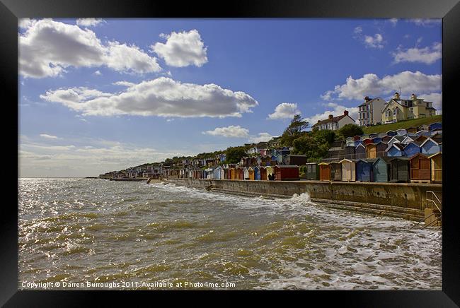 Beach huts At Frinton On Sea Framed Print by Darren Burroughs