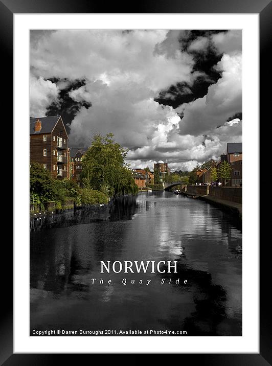 Norwich. The Quay Side. Framed Mounted Print by Darren Burroughs