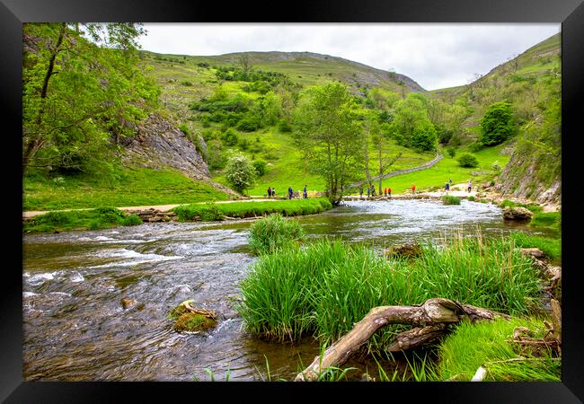Enjoying a day out at Dovedale Framed Print by Darren Burroughs