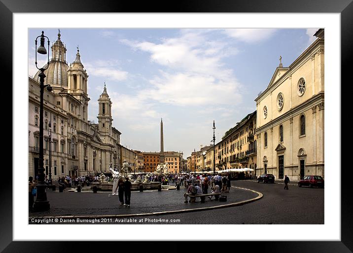 Piazza Navona Framed Mounted Print by Darren Burroughs